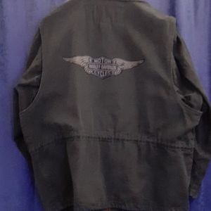 A Harley Davidson canvas riding coat